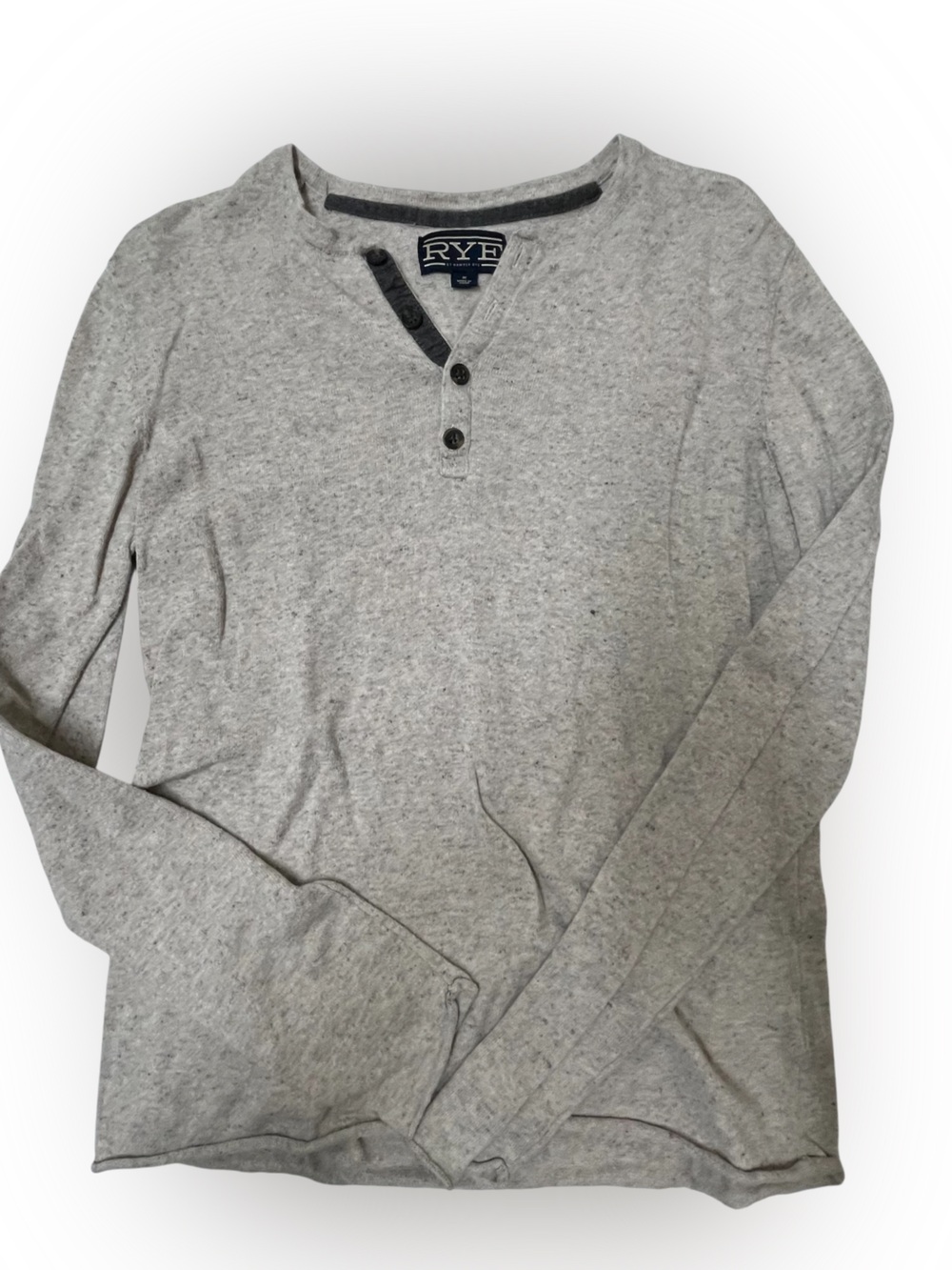 Rye by Hawker Rye Men's Light Gray Henley Long Sleeve Shirt